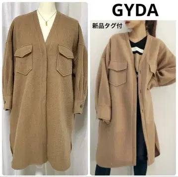 새상품 GYDA 제이다 노카라 롱 코트 베이지 카멜