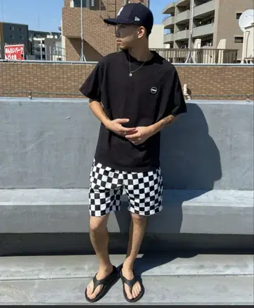 vans 체커 플래그 숏팬츠