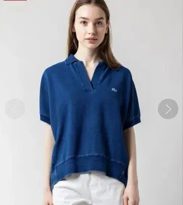 LACOSTE 인디고 스키퍼 넥 피케 셔츠 라코스테 피케 셔츠