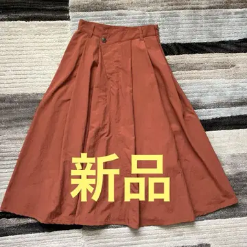 새상품 디노스 다크 오렌지 플레어 스커트 버튼