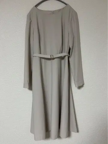 내추럴 뷰티 베이직 원피스 베이지 허리 벨트 포함