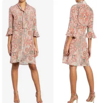[ ETRO ] 페이즐리 무늬 플레어 슬리브 원피스