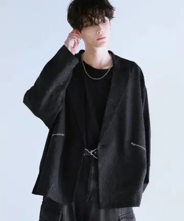 LILL 루즈 실루엣 와이드 암 자카드 테일러드 자켓 XL