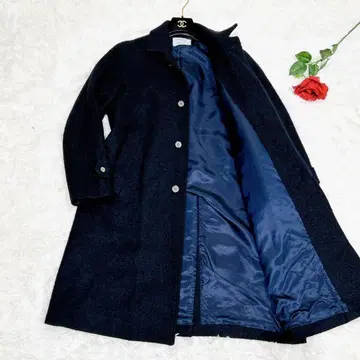 미사용급 새상품급 edifice 스텐카라 코트 다크 네이비 울 모헤어