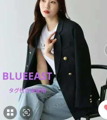 [블루이스트] 금장 버튼 테일러드 재킷 더블 브레스트 네이비 블레이저