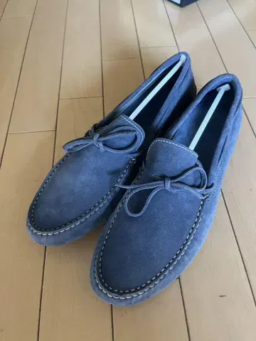 (새상품) LARDINI 스웨이드 남성용 드라이빙 신발 42 인디고 블루