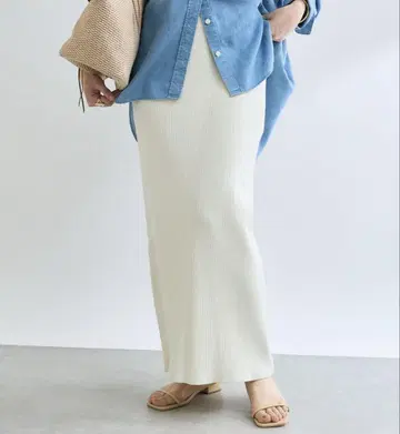 [리브 드와] 리브 타이트 스커트 에크루