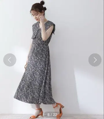 N. 스퀘어 빅 카라 슬리브 원피스
