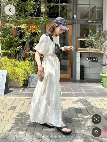 Kastane 컷 레이스 개더 원피스 카스타네