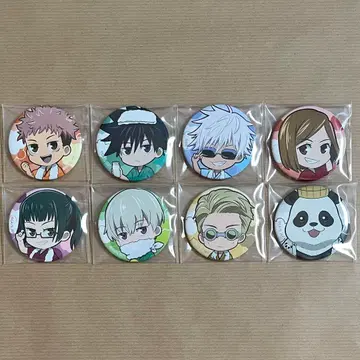 주술회전 x 극락탕 RAKU SPA 캔뱃지 전8종 컴플리트 상품