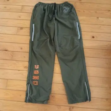 USMC 로고 올리브색 밀리터리 팬츠