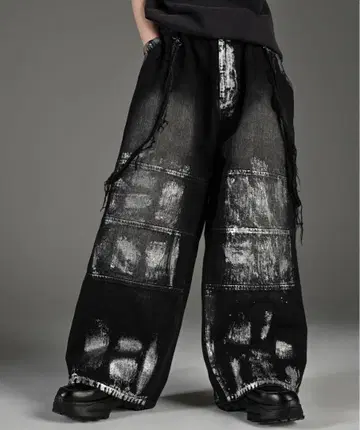 panel suspender wide denim