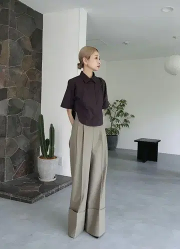 하이웨스트 와이드 팬츠 rimark