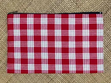 VTG Red Palaka & Hawaiian Flower Pouch