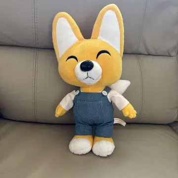 뽀로로 에디 봉제 인형 데님 오버롤 세로 34cm 가로 18cm 한국