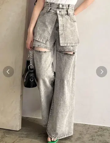 [인기 아이템] dazzlin 레이어드 와이드 데님 팬츠