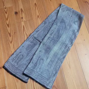 ETRO 그레이 페이즐리 무늬 스톨 프린지