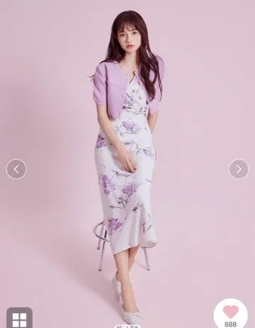 snidel 페인트 플라워 플랜트 원피스