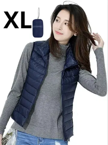 Bvaeocl 다운 베스트 XL 여성용 이너 다운 베스트 네이비