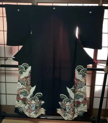 시대물 다섯 문양 블랙 학과 꽃 자수 1124