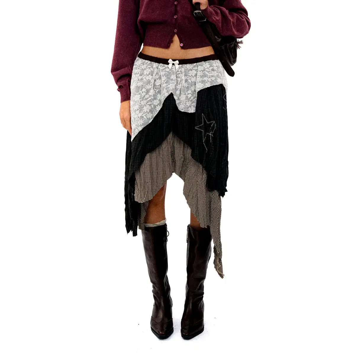 Moromoro2 Side ribbon balloon skirt NAVY SKIRT – woomoro