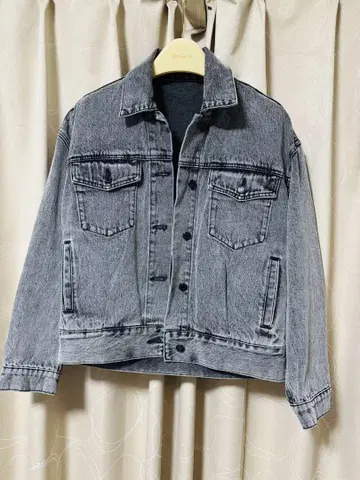 JIMWAG 그레이 데님 자켓 프론트 포켓 부착