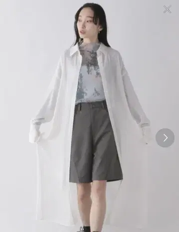 지나시스 백 개더 시어 롱 셔츠 원피스