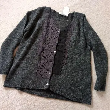 새상품 SM2 사만사 모스모스 린넨 혼방 자수 레이스 니트 가디건