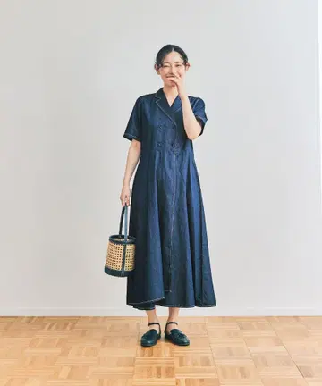 and myera 더블 버튼 데님 원피스