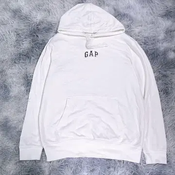 GAP [S] 후드티 화이트 작은 사이즈 남성용 얇은 소재 로고 프린트