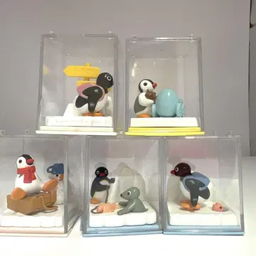 핑구 PINGU 케이스 포함 미니 디오라마 피규어 5세트