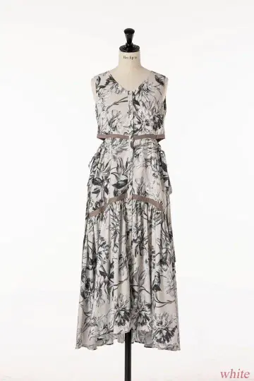 herlipto Floral Cut-Out Long Dress