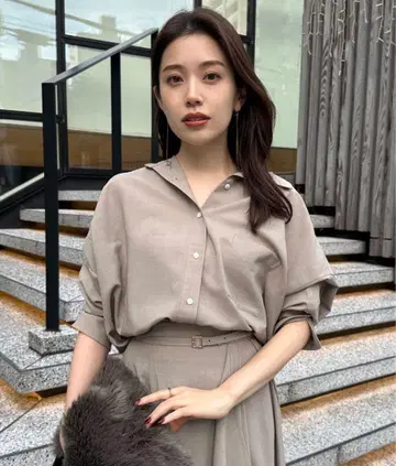 울 블렌드 스탠다드 셔츠 울 셔츠 그레이지 가을 겨울 코디