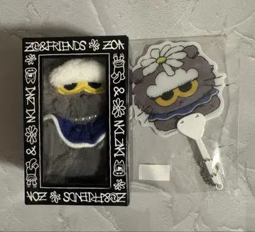ZO&FRIENDS 팝업 ZOA 봉제 인형 키링 미니 부채 2점