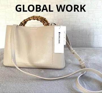 GLOBAL WORK 새상품 2WAY 뱀부 숄더 아이보리