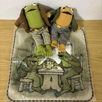 개구리와 두꺼비 봉제 인형 핸드 타월