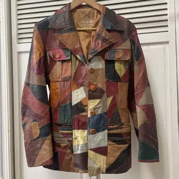 80년대 DAVMARK 패치워크 가죽 자켓 빈티지 vintage