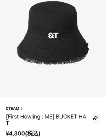 &TEAM 공식 굿즈 검은색 프린지 버킷햇