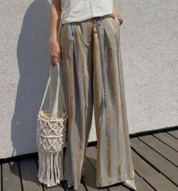 Ameri vintage STRIPE STUDS WIDE PANTS