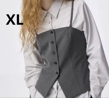 새상품 GU 프론트 버튼 뷔스티에 XL