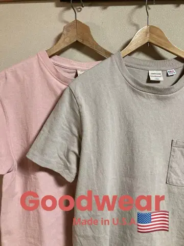 특가! Goodwear 2매 세트 헤비 온스 T 베이지 핑크 코튼