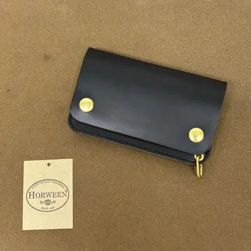 크롬엑셀 트래커 월렛 미들 블랙 차심 3층 각인 HORWEEN