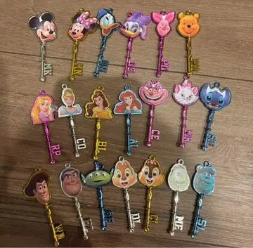 [ 20개 세트 ] 둥실둥실 디즈니 컬러풀 열쇠 키 참