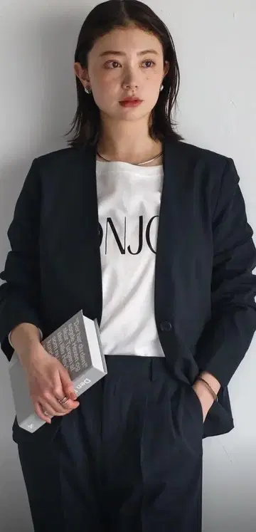 다크 네이비 노카라 자켓 셋업 11호