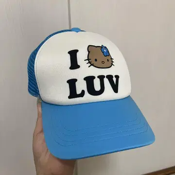 SPINNS 키티 메쉬 캡 스카이블루 블루 I LOVE KITTY