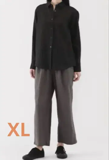무인양품 린넨 워싱 이지 와이드 팬츠