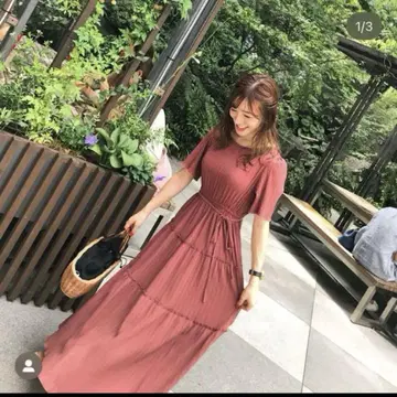 [ 코코딜 ] 플리츠 티어드 원피스