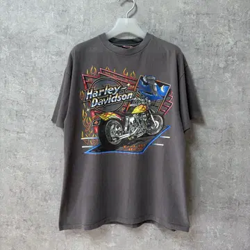 즉시 발송 Harley-Davidson 티셔츠 그레이 구제 아메카지