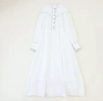 SHIPS any 롱 원피스 캠브릭 요크 개더 원피스