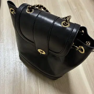 블랙 가죽 미니 백팩